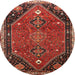 Square Machine Washable Traditional Tomato Red Rug, wshtr878