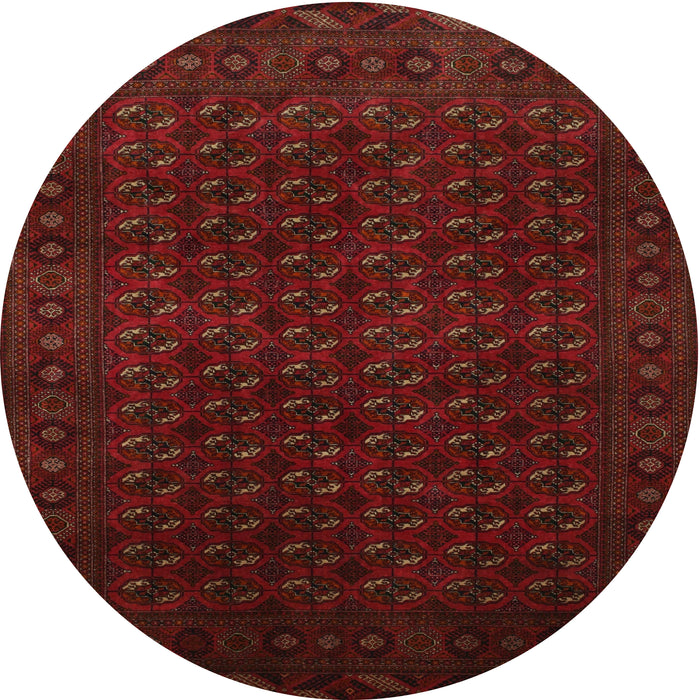 Round Traditional Crimson Red Persian Rug, tr87