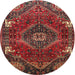 Round Traditional Brown Persian Rug, tr880