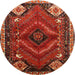 Round Traditional Gold Brown Persian Rug, tr882