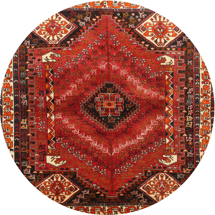 Square Machine Washable Traditional Gold Brown Rug, wshtr882