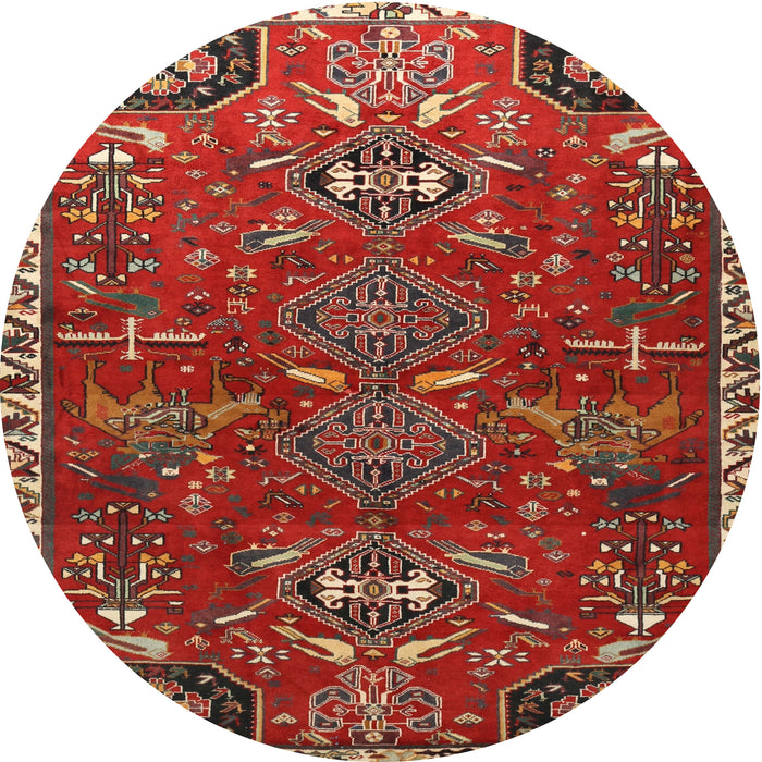 Round Traditional Red Persian Rug, tr884