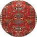 Round Traditional Red Persian Rug, tr884