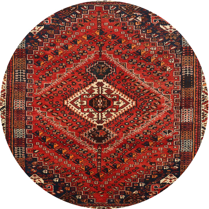 Round Traditional Sienna Brown Persian Rug, tr885