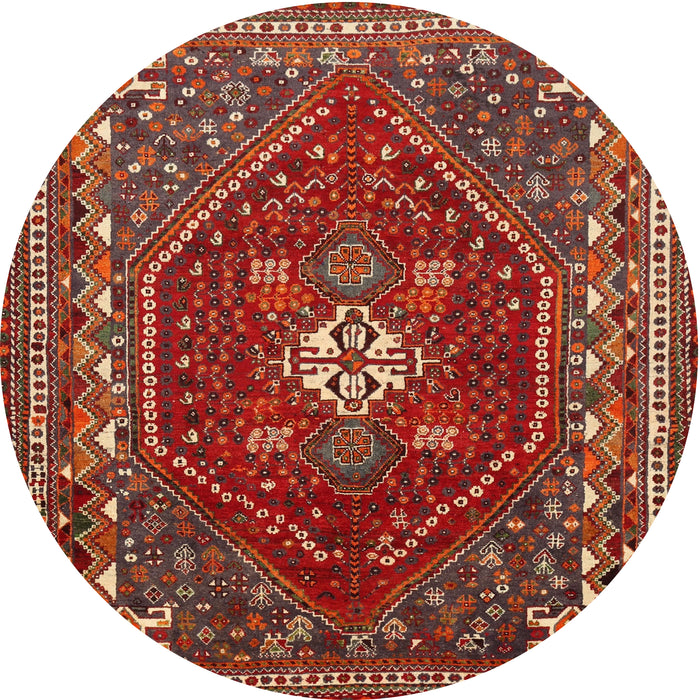 Round Traditional Gold Brown Persian Rug, tr886