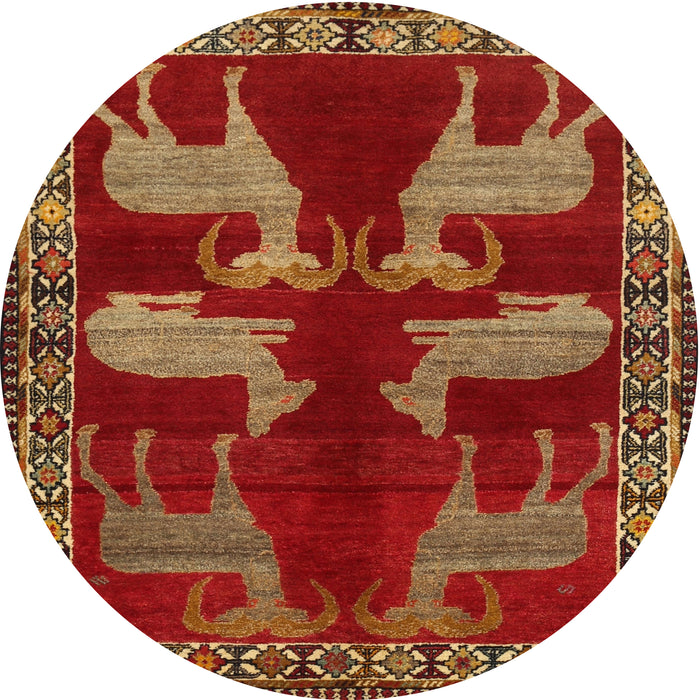 Round Traditional Red Persian Rug, tr888