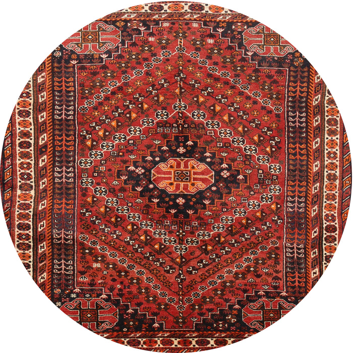 Round Traditional Red Persian Rug, tr890