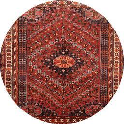 Square Machine Washable Traditional Tomato Red Rug, wshtr890