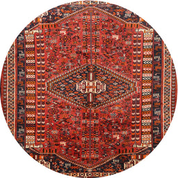 Round Traditional Rust Pink Persian Rug, tr891
