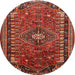 Round Traditional Rust Pink Persian Rug, tr891