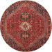 Round Traditional Rust Pink Persian Rug, tr892