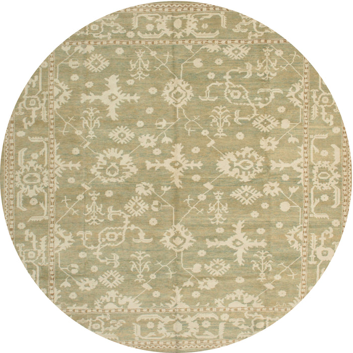 Round Traditional Brown Oriental Rug, tr893