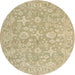 Round Traditional Brown Oriental Rug, tr893