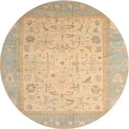 Square Machine Washable Traditional Sand Brown Rug, wshtr895