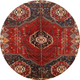 Square Machine Washable Traditional Tomato Red Rug, wshtr896