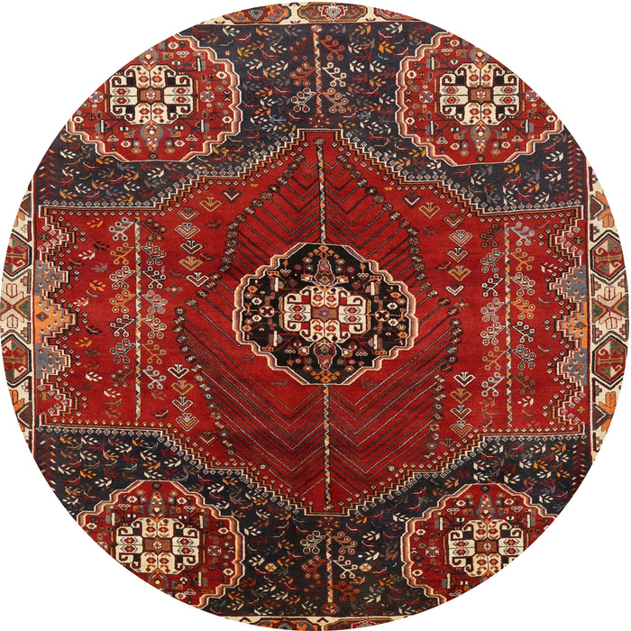 Square Machine Washable Traditional Tomato Red Rug, wshtr896