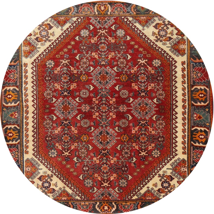 Round Traditional Red Persian Rug, tr898