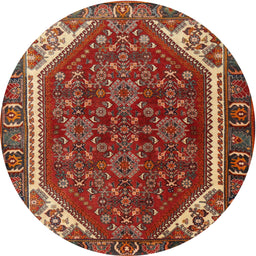 Square Machine Washable Traditional Tomato Red Rug, wshtr898