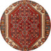 Square Machine Washable Traditional Tomato Red Rug, wshtr898