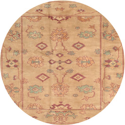 Round Traditional Orange Persian Rug, tr899