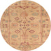 Round Traditional Orange Persian Rug, tr899