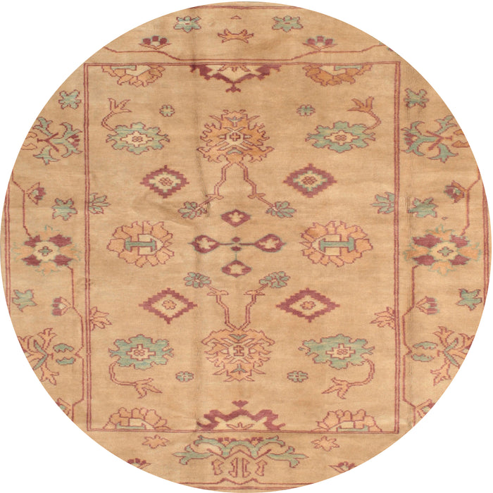 Square Machine Washable Traditional Orange Rug, wshtr899