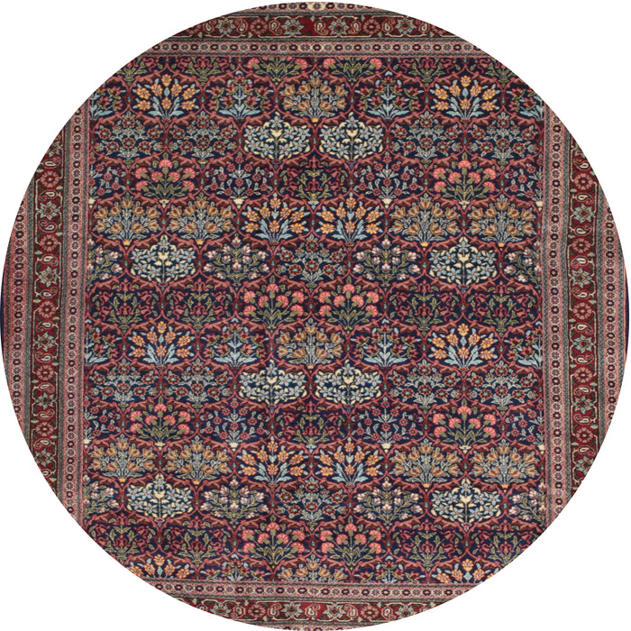 Square Machine Washable Traditional Dark Almond Brown Rug, wshtr900