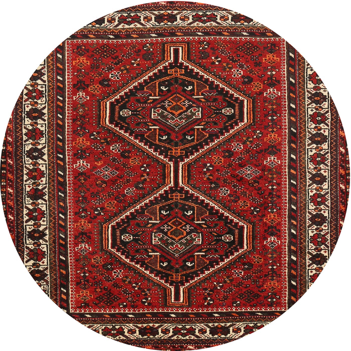 Round Traditional Sienna Brown Persian Rug, tr901