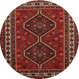 Square Machine Washable Traditional Sienna Brown Rug, wshtr901