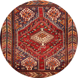 Square Machine Washable Traditional Tomato Red Rug, wshtr902