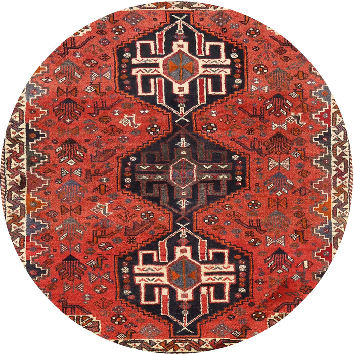 Round Traditional Rust Pink Persian Rug, tr905