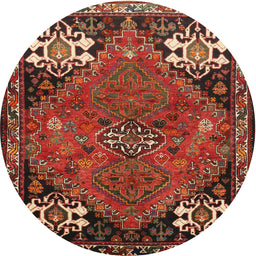 Square Machine Washable Traditional Tomato Red Rug, wshtr907