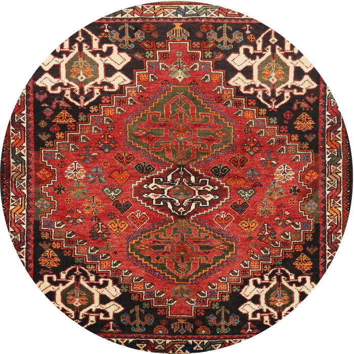 Square Machine Washable Traditional Tomato Red Rug, wshtr907