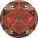 Round Traditional Red Persian Rug, tr907