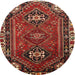 Square Machine Washable Traditional Tomato Red Rug, wshtr908