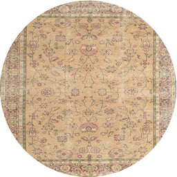 Square Machine Washable Traditional Peru Brown Rug, wshtr909