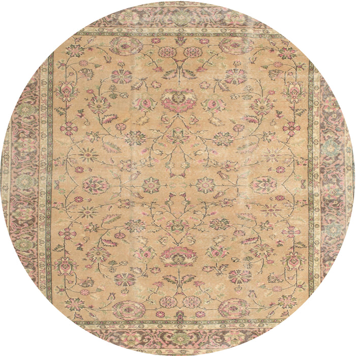 Square Machine Washable Traditional Peru Brown Rug, wshtr909