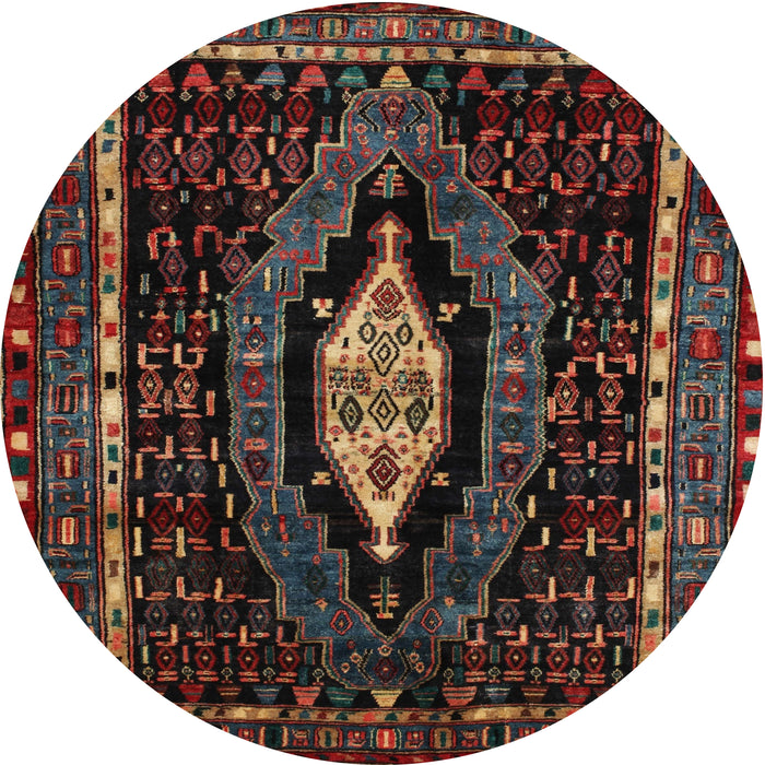 Round Traditional Brown Persian Rug, tr90