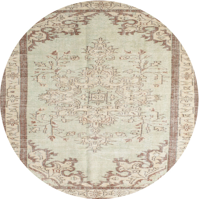 Round Traditional Camel Brown Persian Rug, tr910