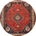 Round Traditional Red Persian Rug, tr912