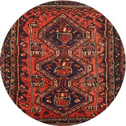 Square Machine Washable Traditional Chestnut Brown Rug, wshtr913