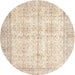 Round Traditional Navajo White Gold Persian Rug, tr914