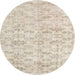 Round Traditional Tan Brown Persian Rug, tr916