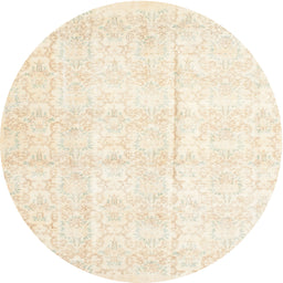 Round Traditional Deep Peach Orange Persian Rug, tr917