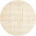 Round Traditional Deep Peach Orange Persian Rug, tr917