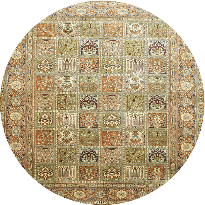 Round Traditional Light Brown Persian Rug, tr91