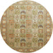 Round Traditional Light Brown Persian Rug, tr91