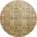 Square Machine Washable Traditional Light Brown Rug, wshtr91