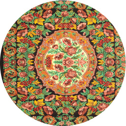 Round Traditional Red Medallion Rug, tr925