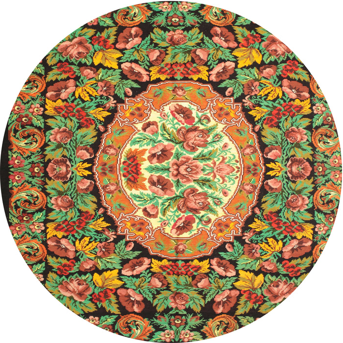 Round Traditional Red Medallion Rug, tr925